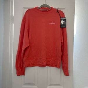 Cantaloupe/coral colored sweatshirt